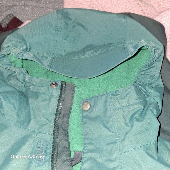 REI Co-Op Child Insulated Hooded Jacket L Nylon Polyester Green & Gray - Picture 7 of 10